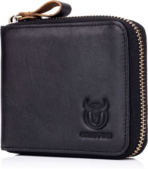 black genuine leather wallet zipper safe storage rfid protection|rfid blocking wallets.